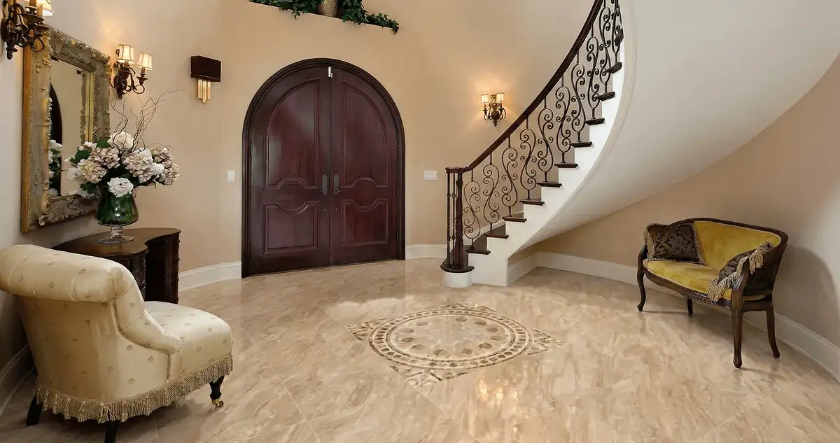 Entrance hall with professionally installed ceramic tile flooring in Salt Lake City UT