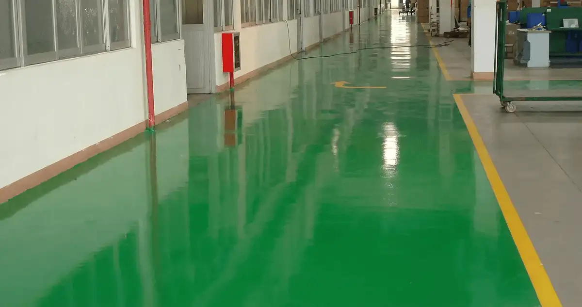 A factory floor professionally covered and marked with epoxy flooring in Salt Lake City, UT