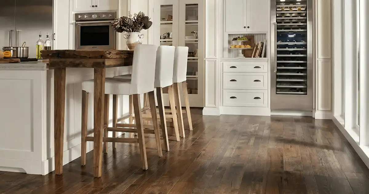 Professionally installed and refinished hardwood flooring in a residential home, showcasing smooth finish and natural wood tones in Salt Lake City, UT