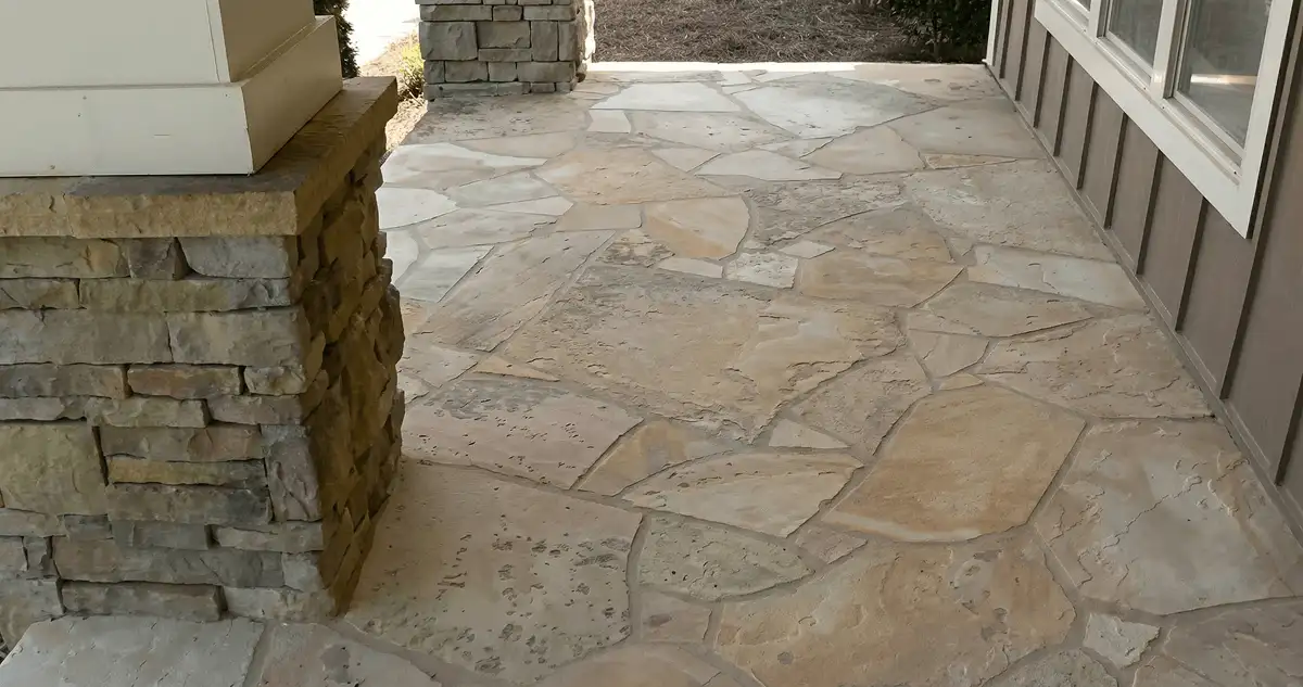 House entrance with professionally installed stone flooring in Salt Lake City UT