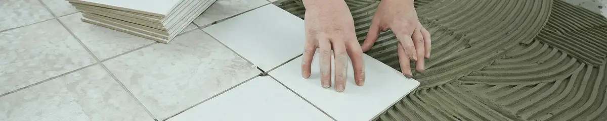Professional installing white tile floors in Salt Lake City, UT